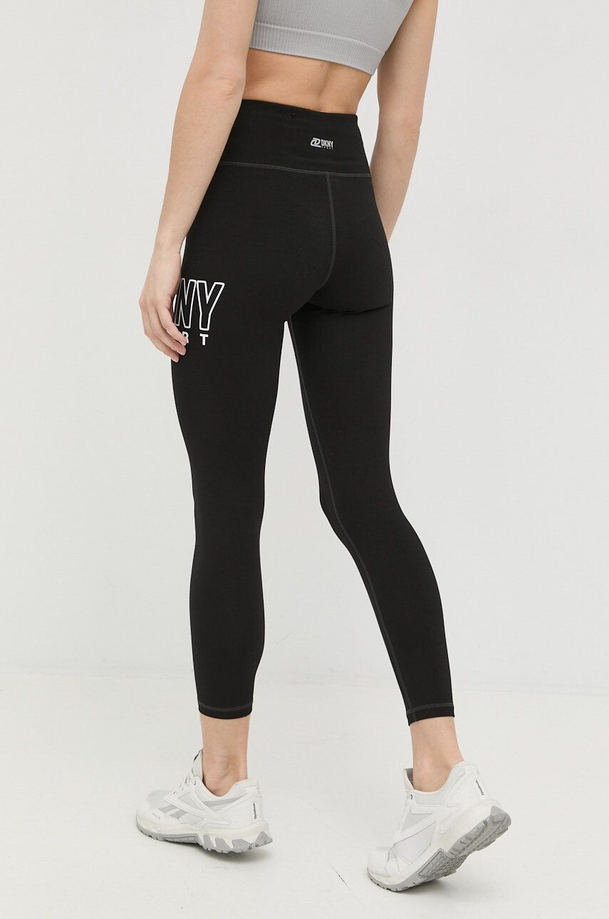 DKNY colanti femei culoarea negru cu imprimeu - Pled.ro