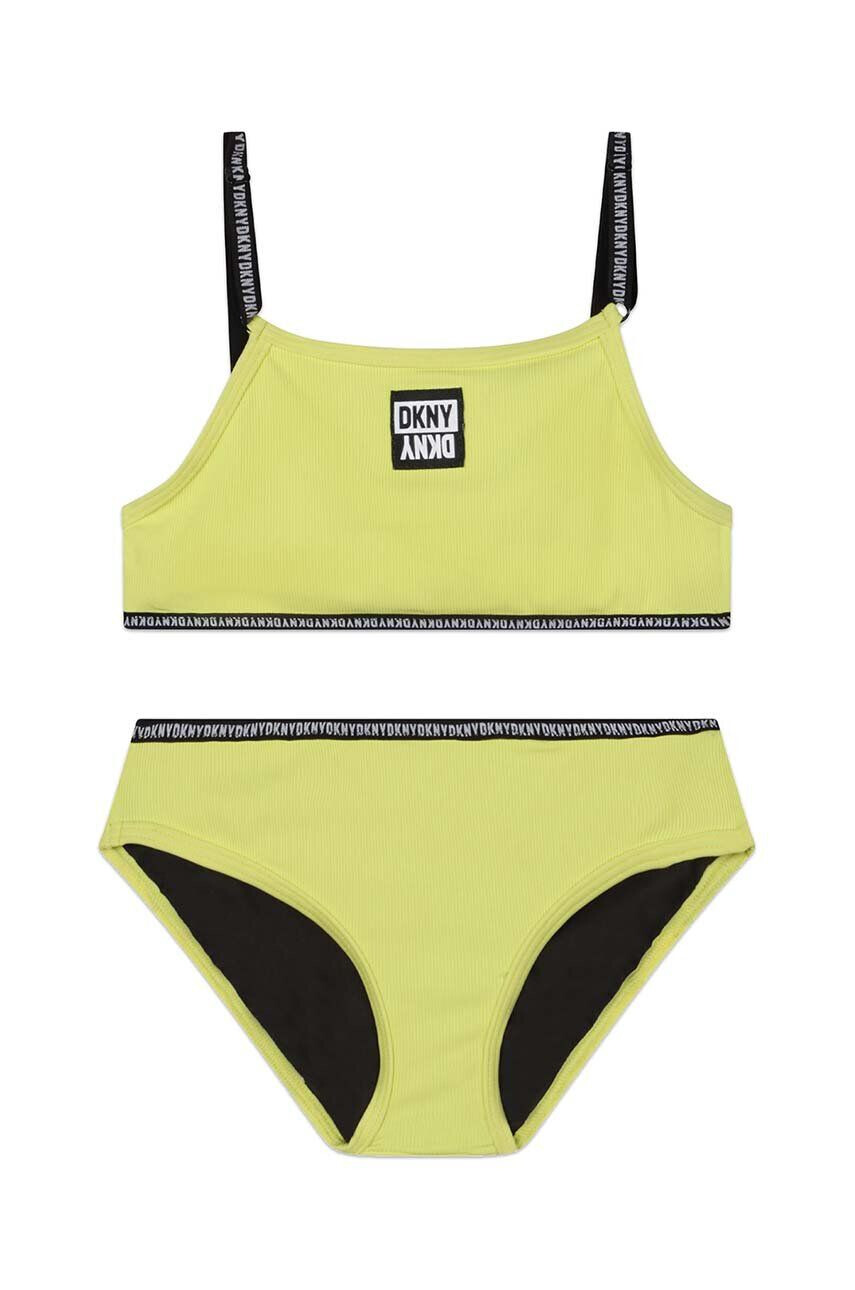 DKNY costum de baie pentru copii din două piese culoarea galben - Pled.ro