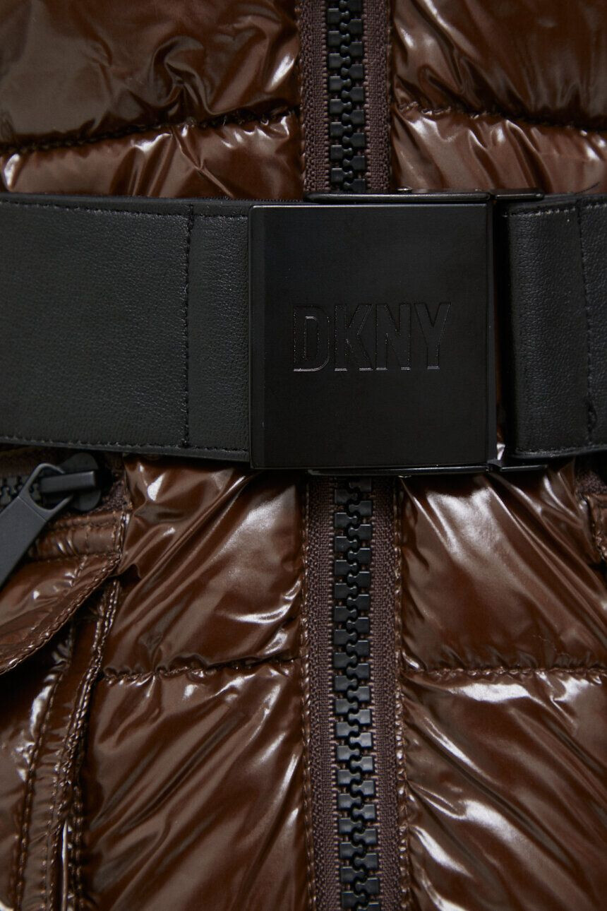 DKNY geaca femei culoarea maro de iarna - Pled.ro