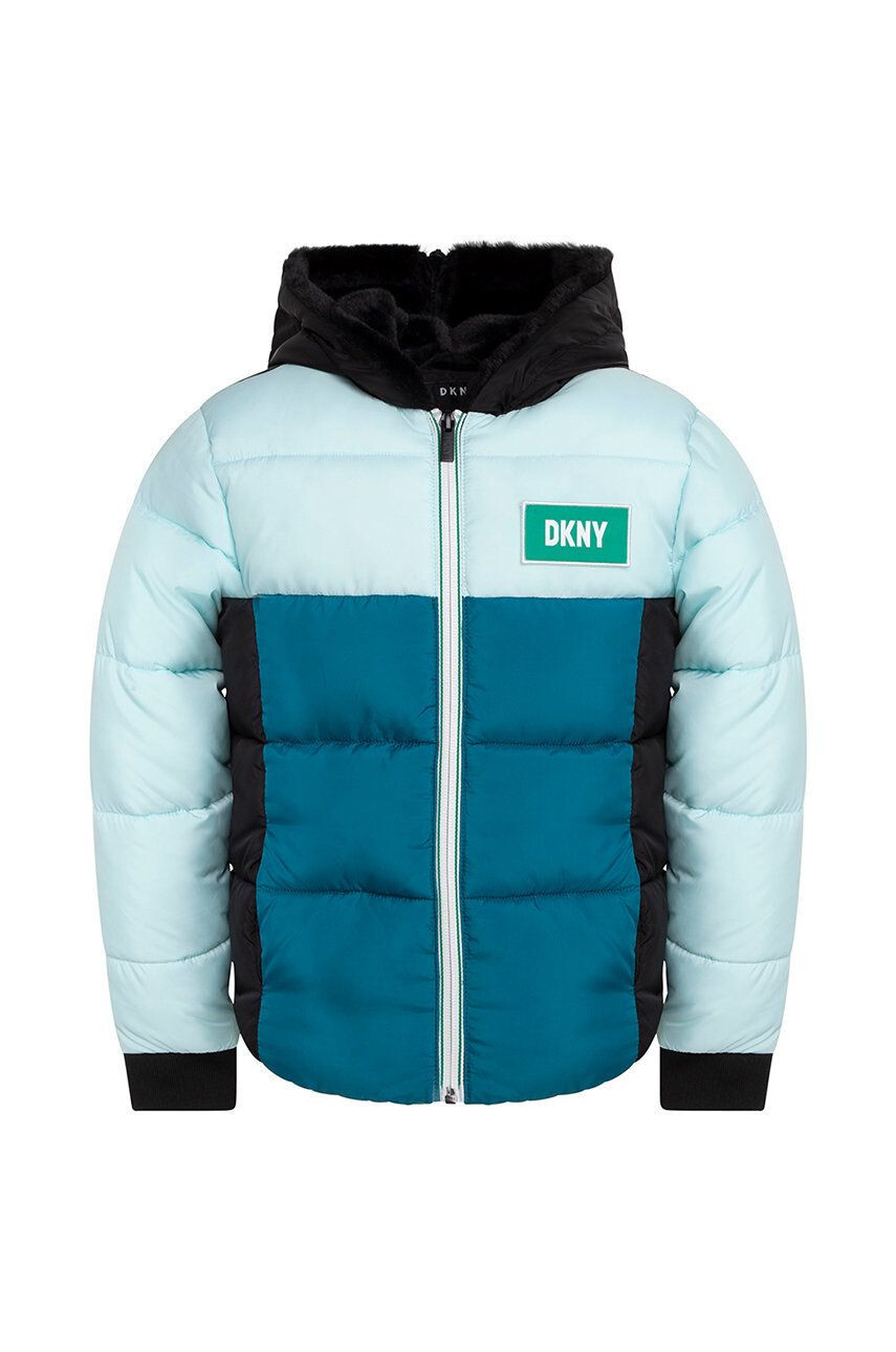 DKNY geaca copii culoarea verde - Pled.ro