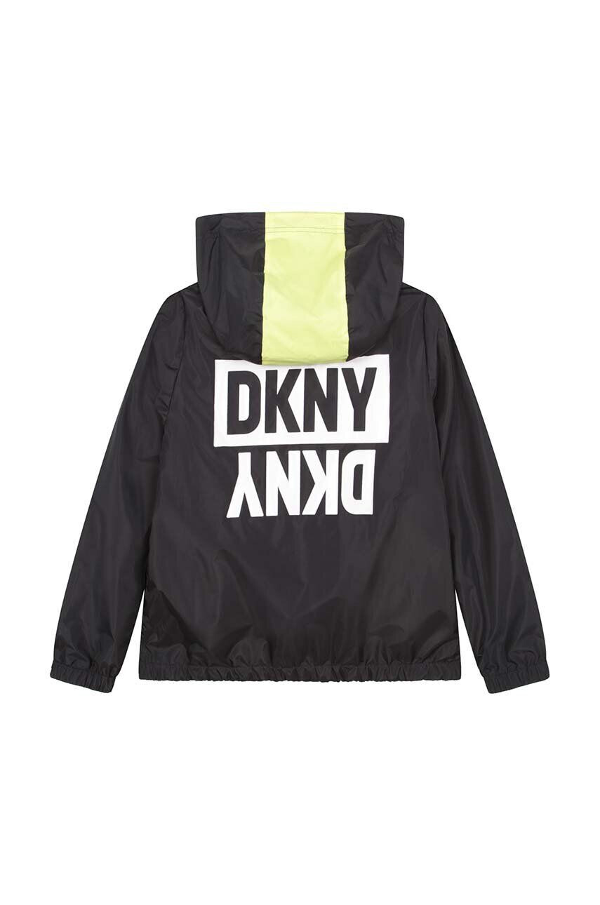 DKNY geaca reversibila pentru copii culoarea albastru marin - Pled.ro