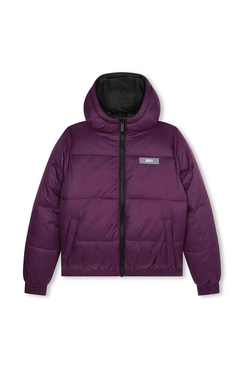 DKNY geaca reversibila pentru copii culoarea violet - Pled.ro