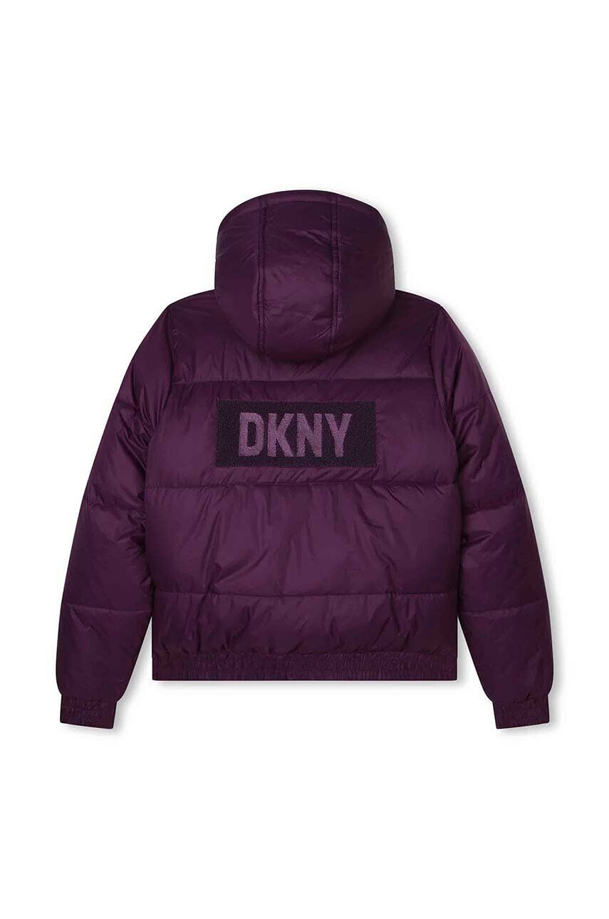 DKNY geaca reversibila pentru copii culoarea violet - Pled.ro