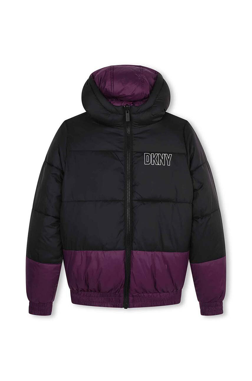 DKNY geaca reversibila pentru copii culoarea violet - Pled.ro