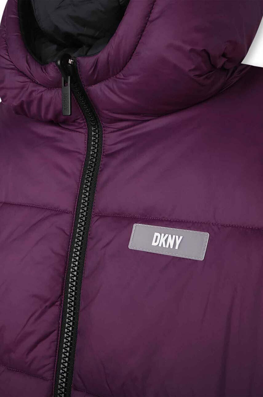 DKNY geaca reversibila pentru copii culoarea violet - Pled.ro