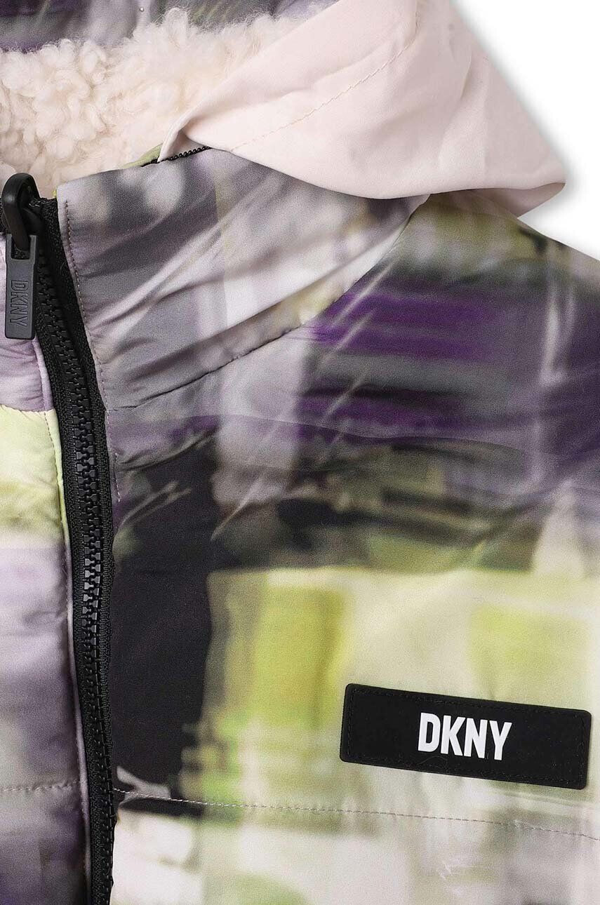 DKNY geaca reversibila pentru copii culoarea verde - Pled.ro