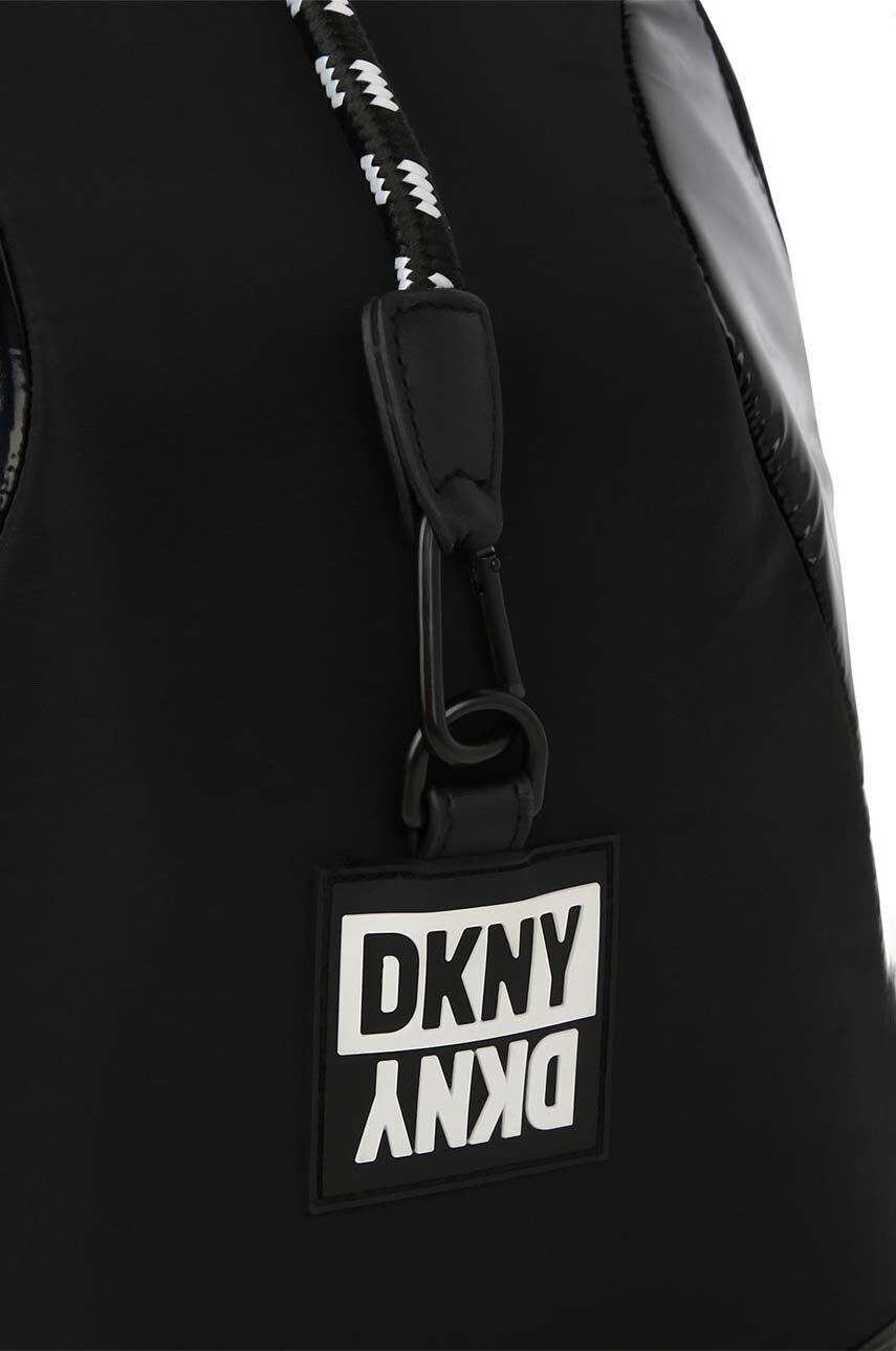 DKNY ghiozdan copii culoarea negru mare cu imprimeu - Pled.ro