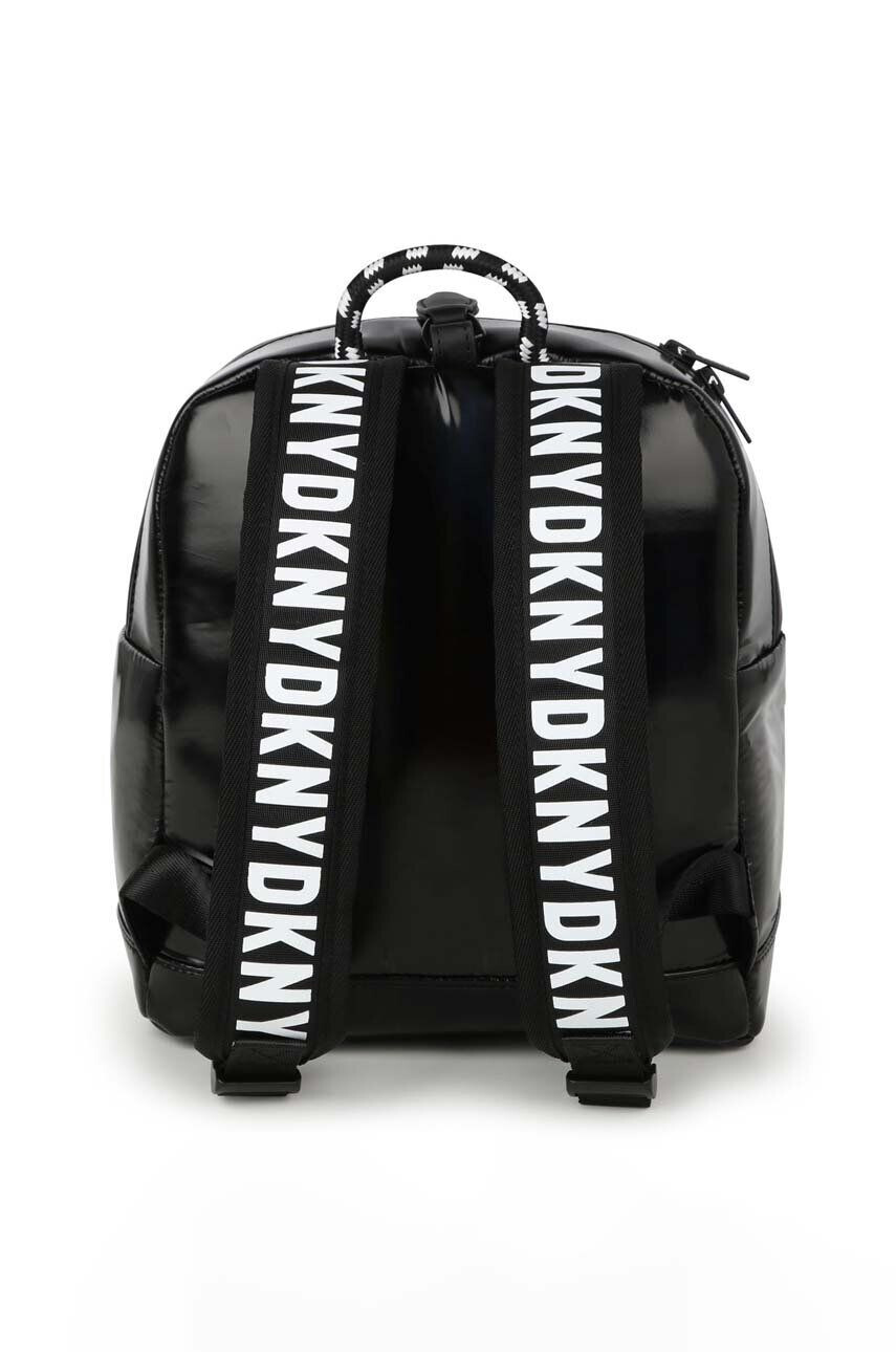 DKNY ghiozdan copii culoarea negru mare cu imprimeu - Pled.ro