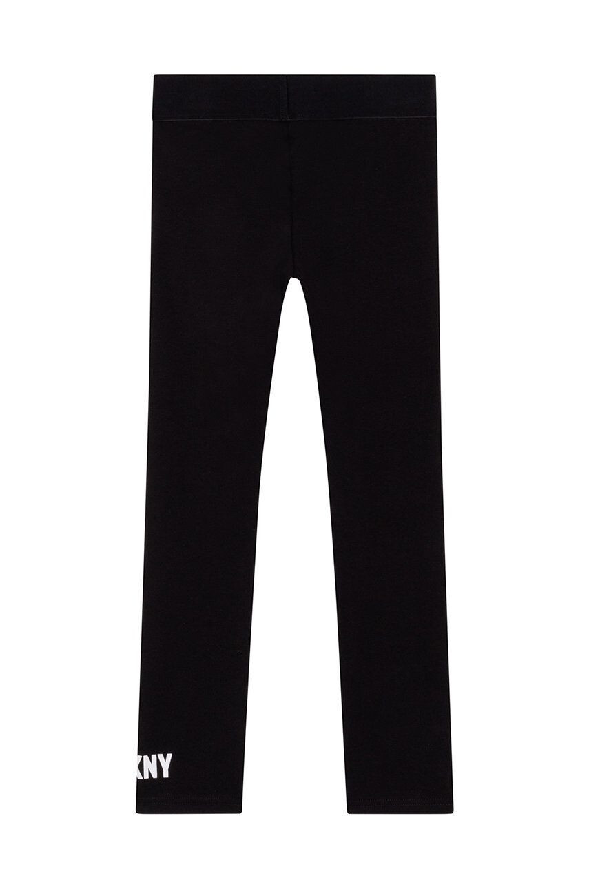 DKNY leggins copii culoarea negru cu imprimeu - Pled.ro