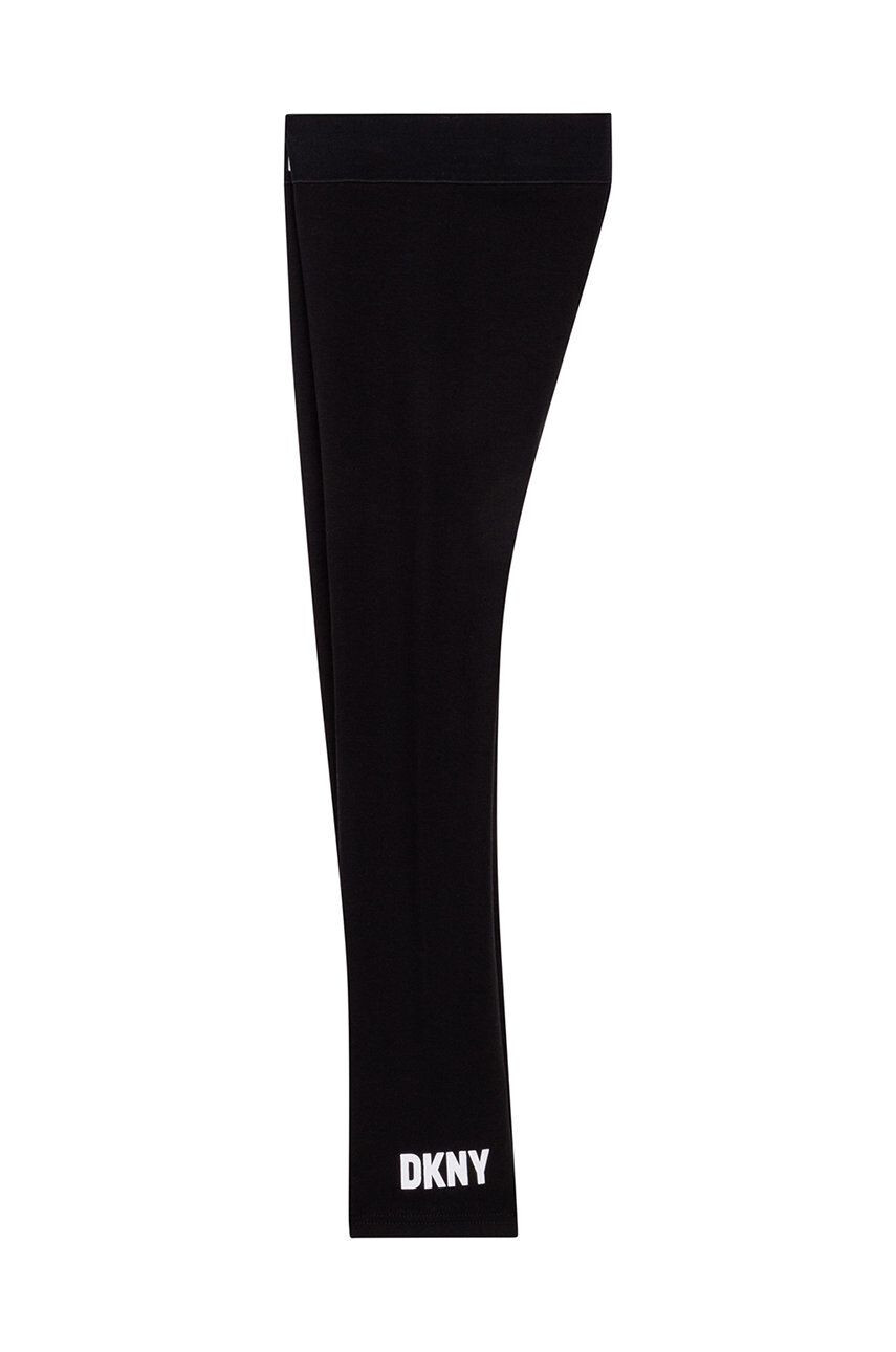 DKNY leggins copii culoarea negru cu imprimeu - Pled.ro