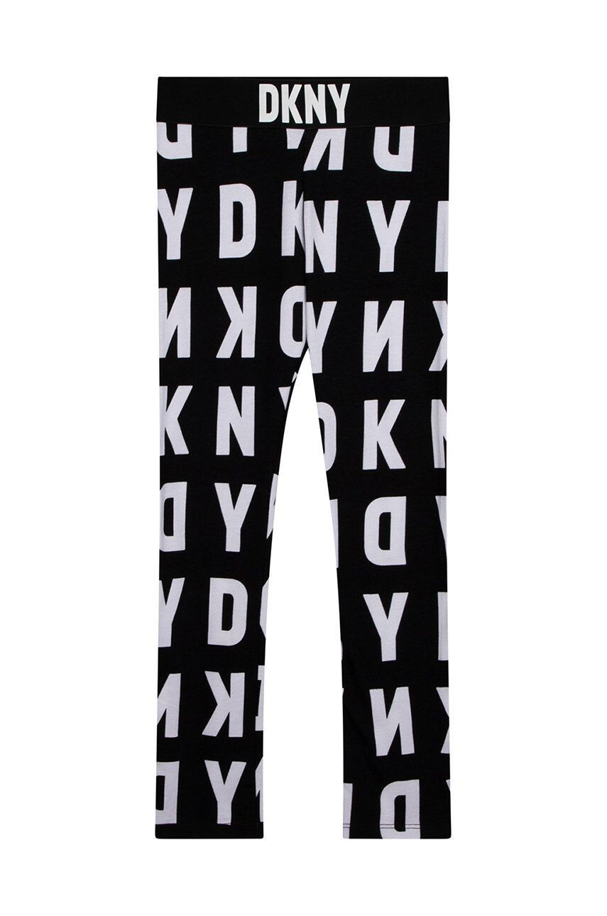 DKNY leggins copii culoarea negru neted - Pled.ro