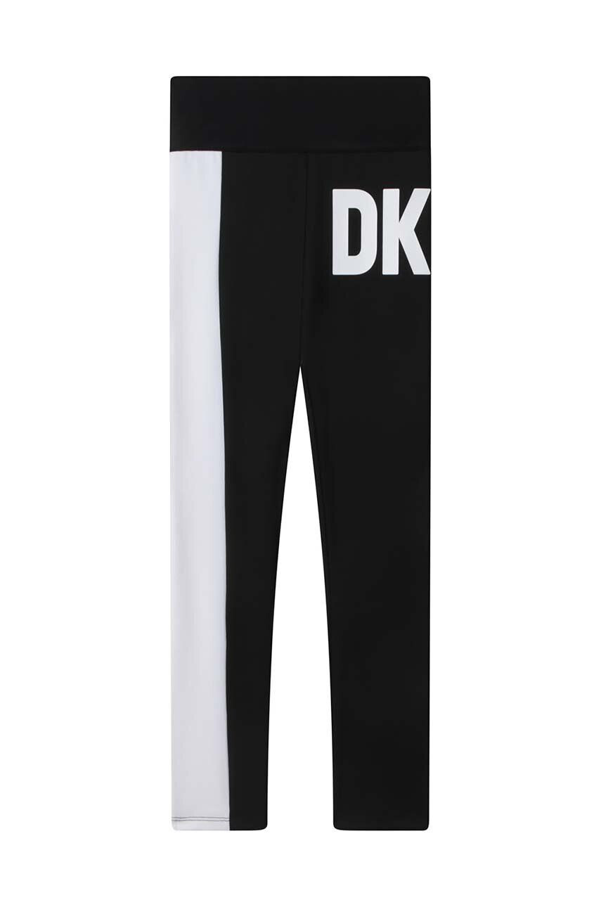 DKNY leggins copii culoarea negru cu imprimeu - Pled.ro