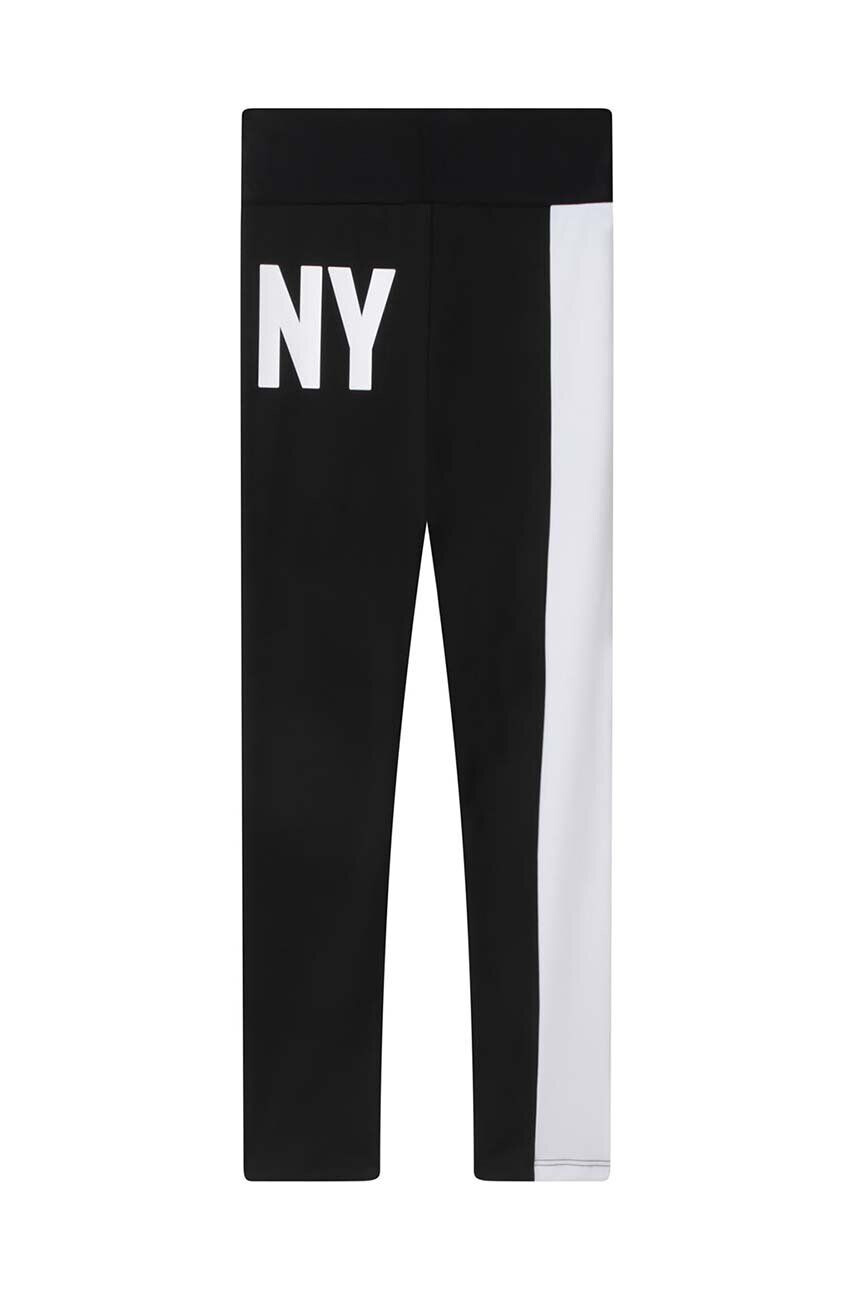 DKNY leggins copii culoarea negru cu imprimeu - Pled.ro