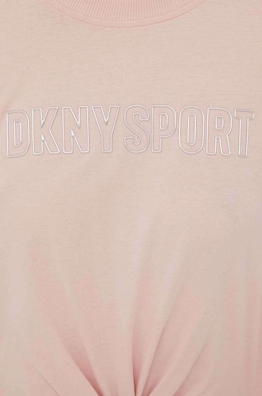 DKNY longsleeve din bumbac culoarea roz - Pled.ro