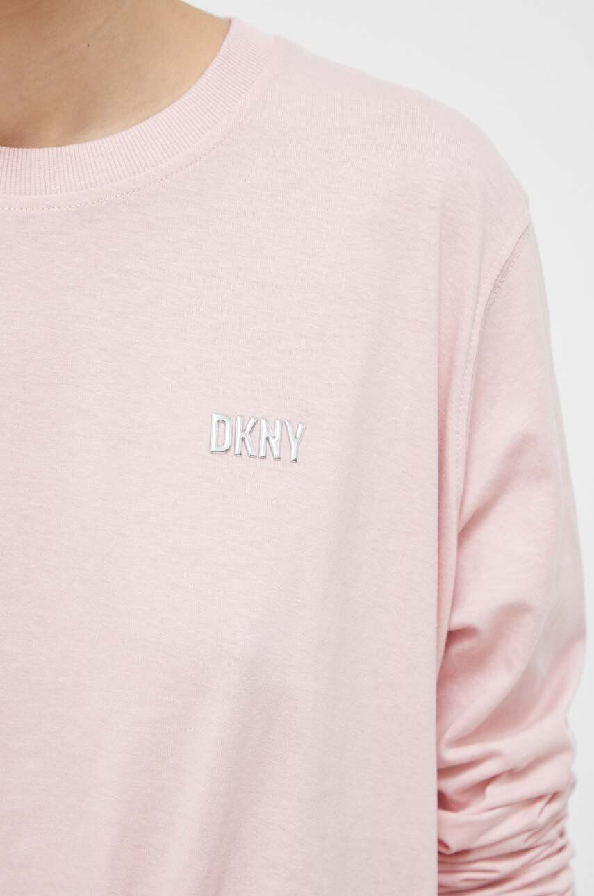 DKNY longsleeve din bumbac culoarea roz - Pled.ro