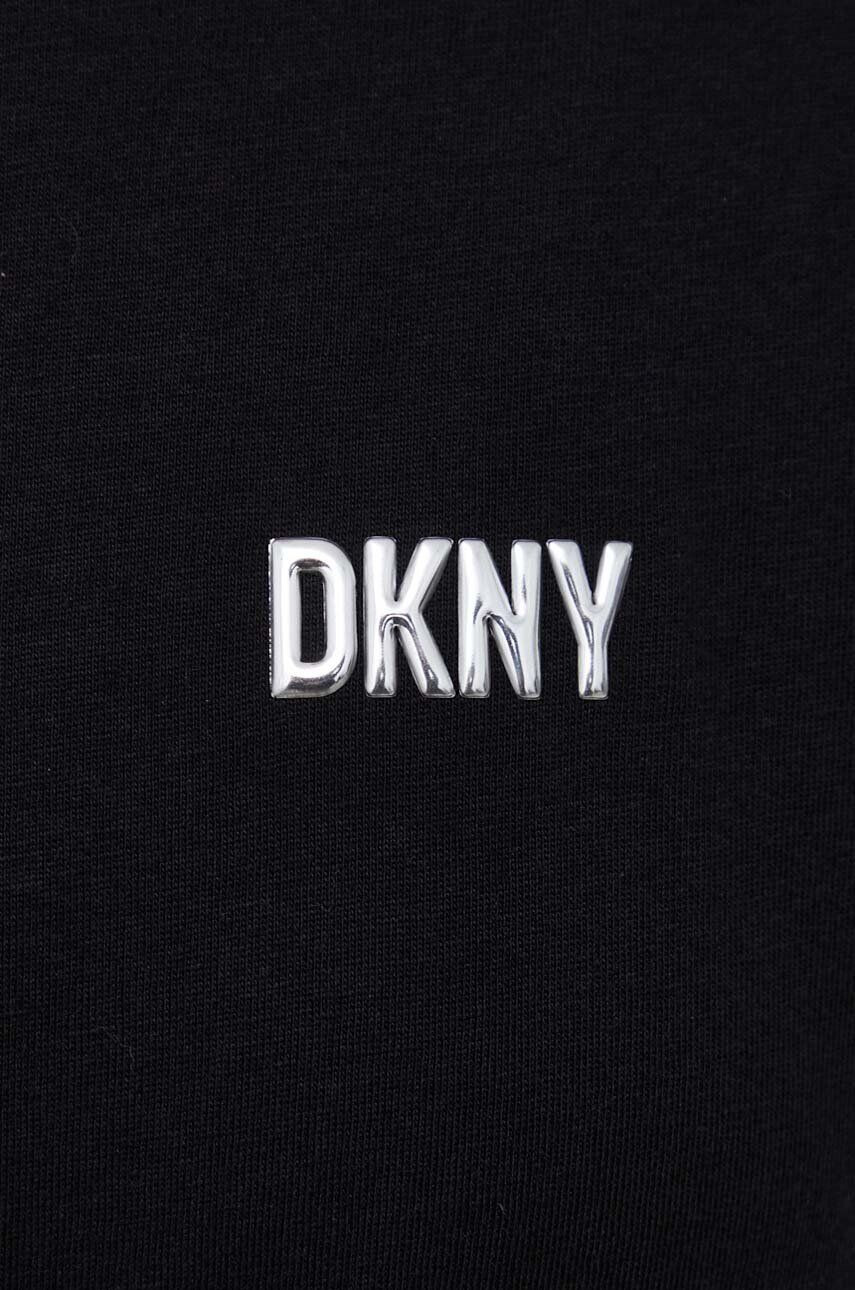 DKNY longsleeve din bumbac culoarea negru - Pled.ro