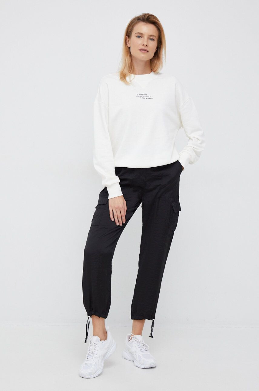 DKNY pantaloni femei culoarea gri lat high waist - Pled.ro