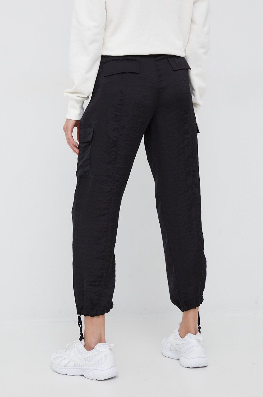 DKNY pantaloni femei culoarea gri lat high waist - Pled.ro