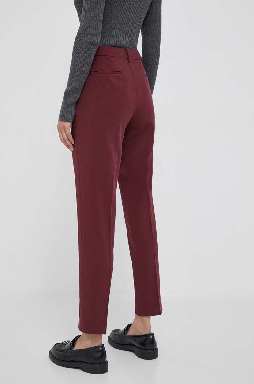 DKNY pantaloni femei culoarea bordo drept high waist - Pled.ro