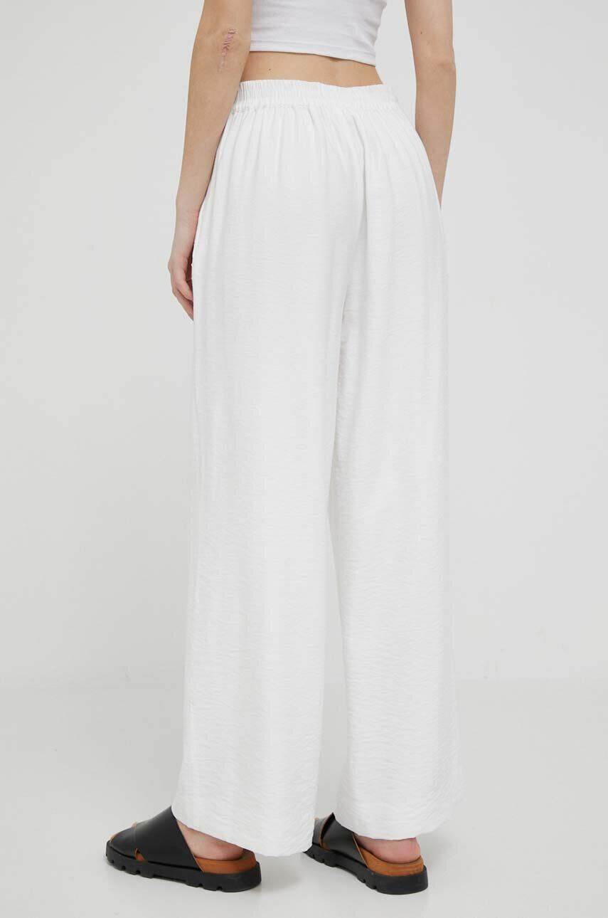 DKNY pantaloni femei culoarea alb drept high waist - Pled.ro