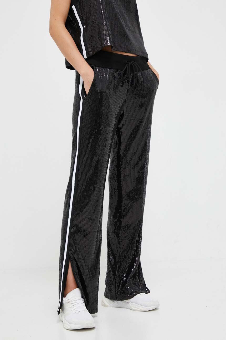 DKNY pantaloni femei culoarea bej drept high waist - Pled.ro