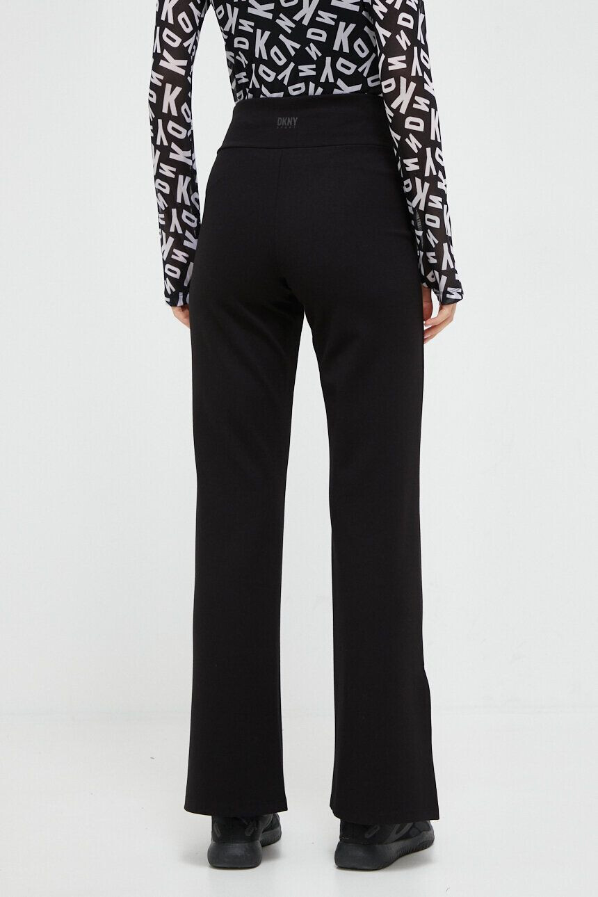 DKNY pantaloni femei culoarea negru lat high waist - Pled.ro