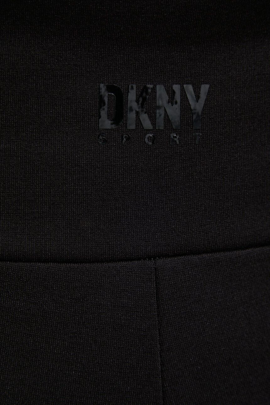 DKNY pantaloni femei culoarea negru lat high waist - Pled.ro