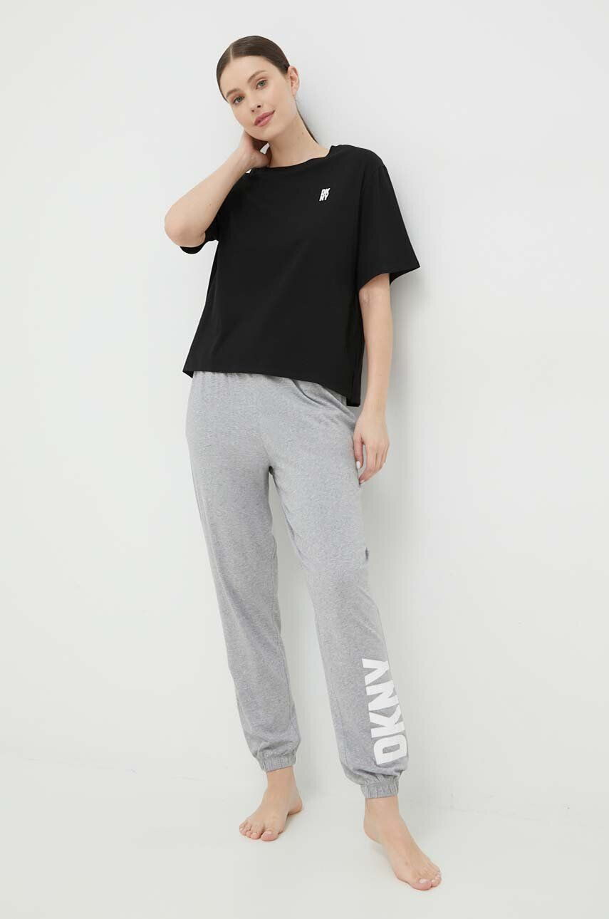 DKNY pantaloni de pijama femei culoarea gri - Pled.ro