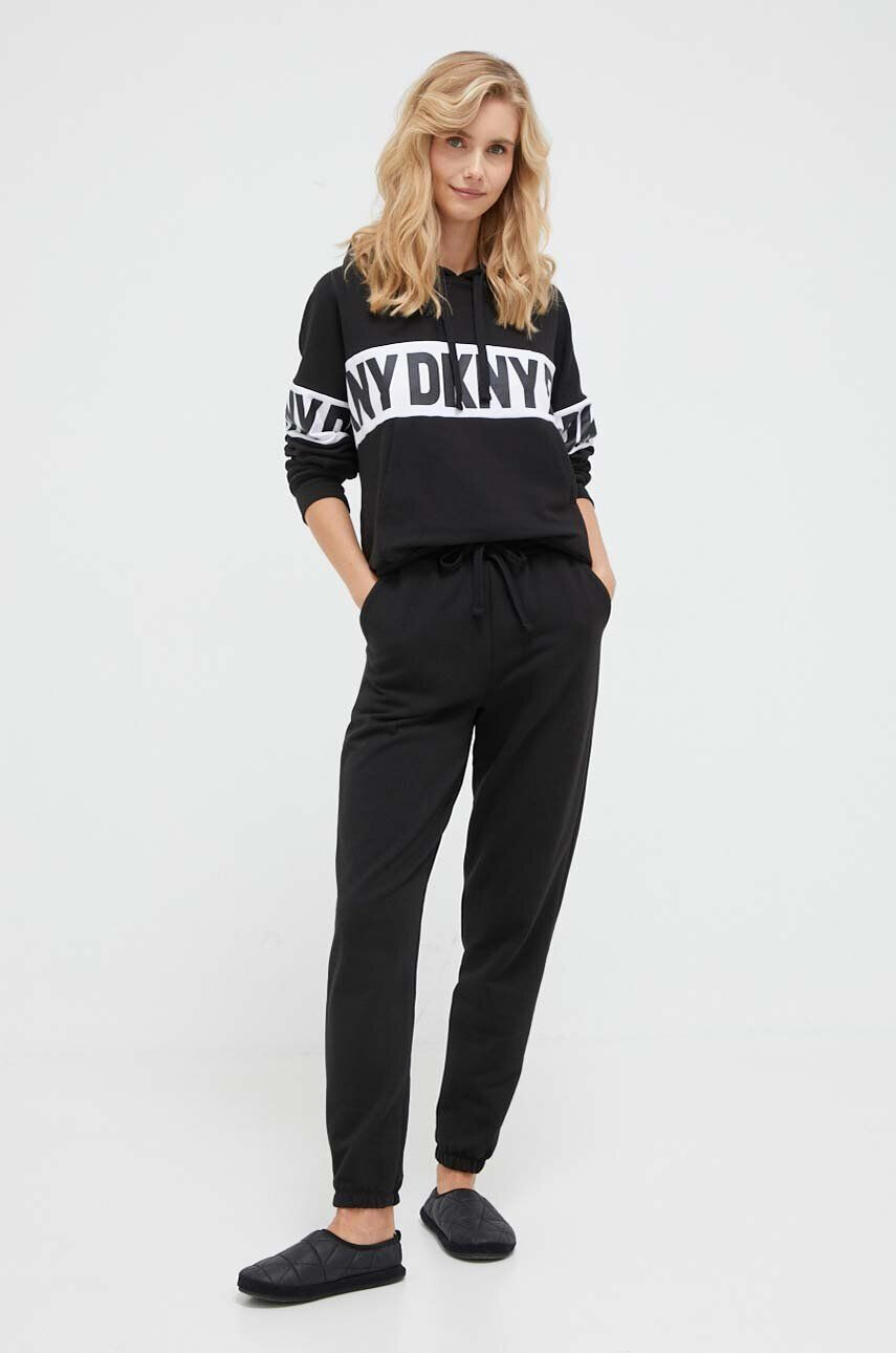 DKNY pantaloni de pijama femei culoarea negru - Pled.ro