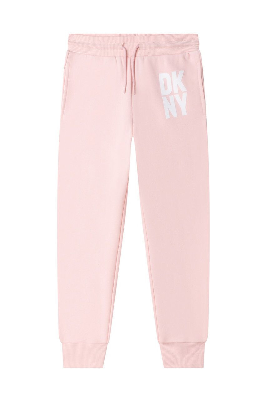 DKNY pantaloni de trening culoarea roz neted - Pled.ro