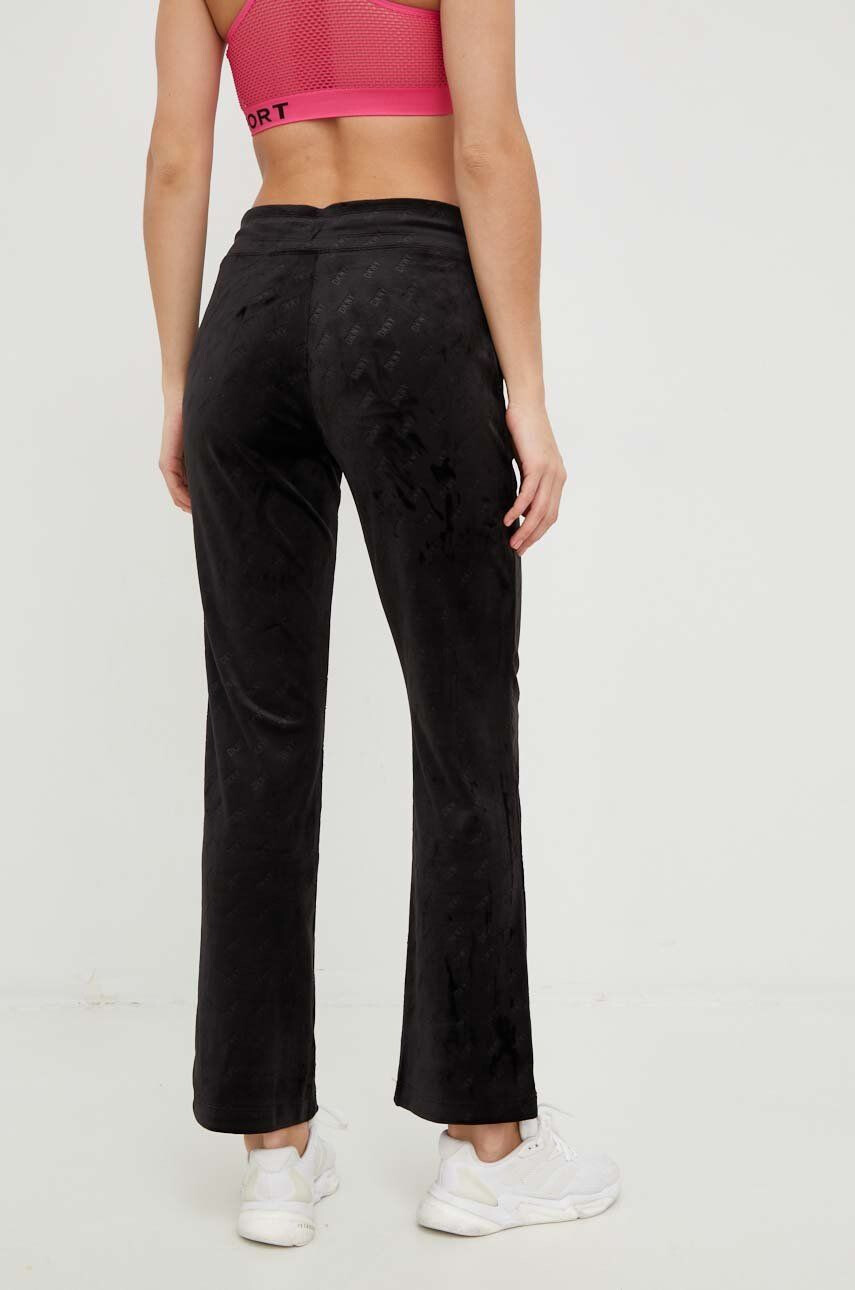 DKNY pantaloni de trening femei culoarea negru cu imprimeu - Pled.ro