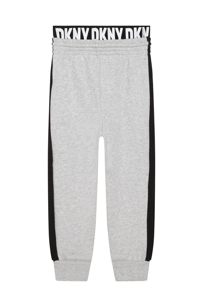 DKNY pantaloni de trening din bumbac pentru copii culoarea bej modelator - Pled.ro