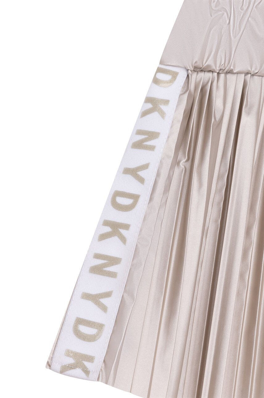 DKNY pantaloni scurti copii culoarea auriu cu imprimeu talie reglabila - Pled.ro