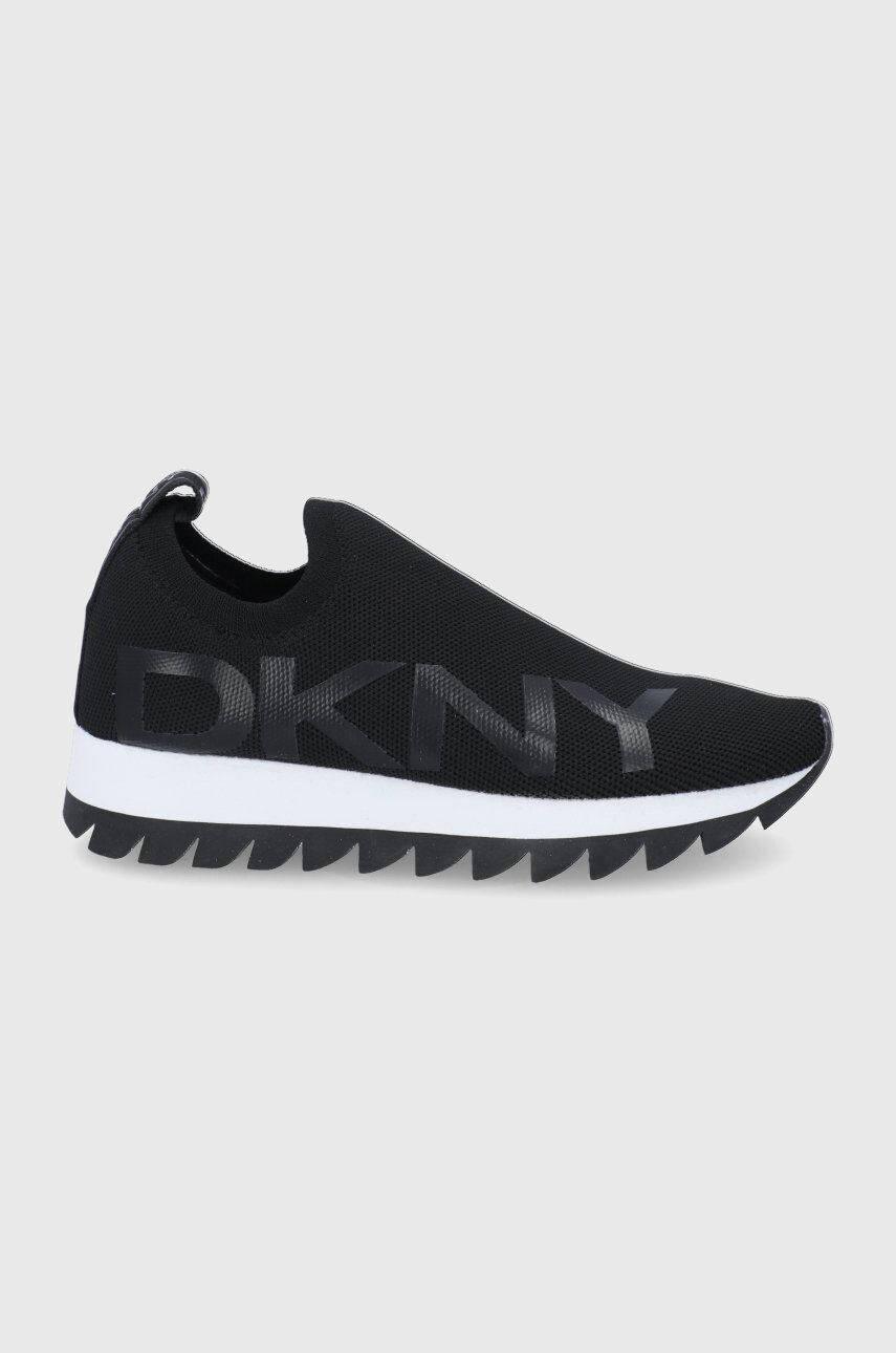 DKNY Pantofi culoarea negru cu toc plat - Pled.ro