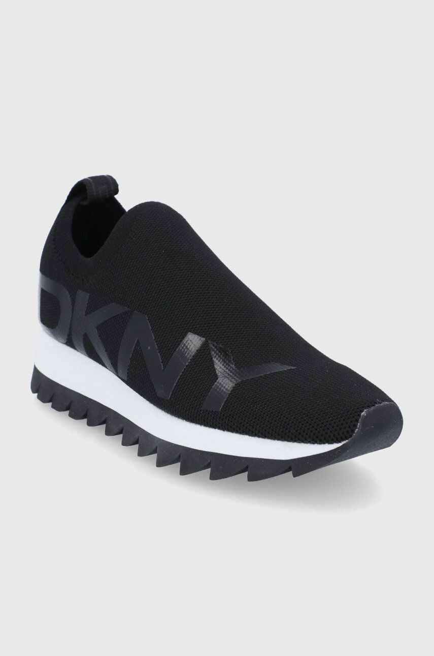 DKNY Pantofi culoarea negru cu toc plat - Pled.ro