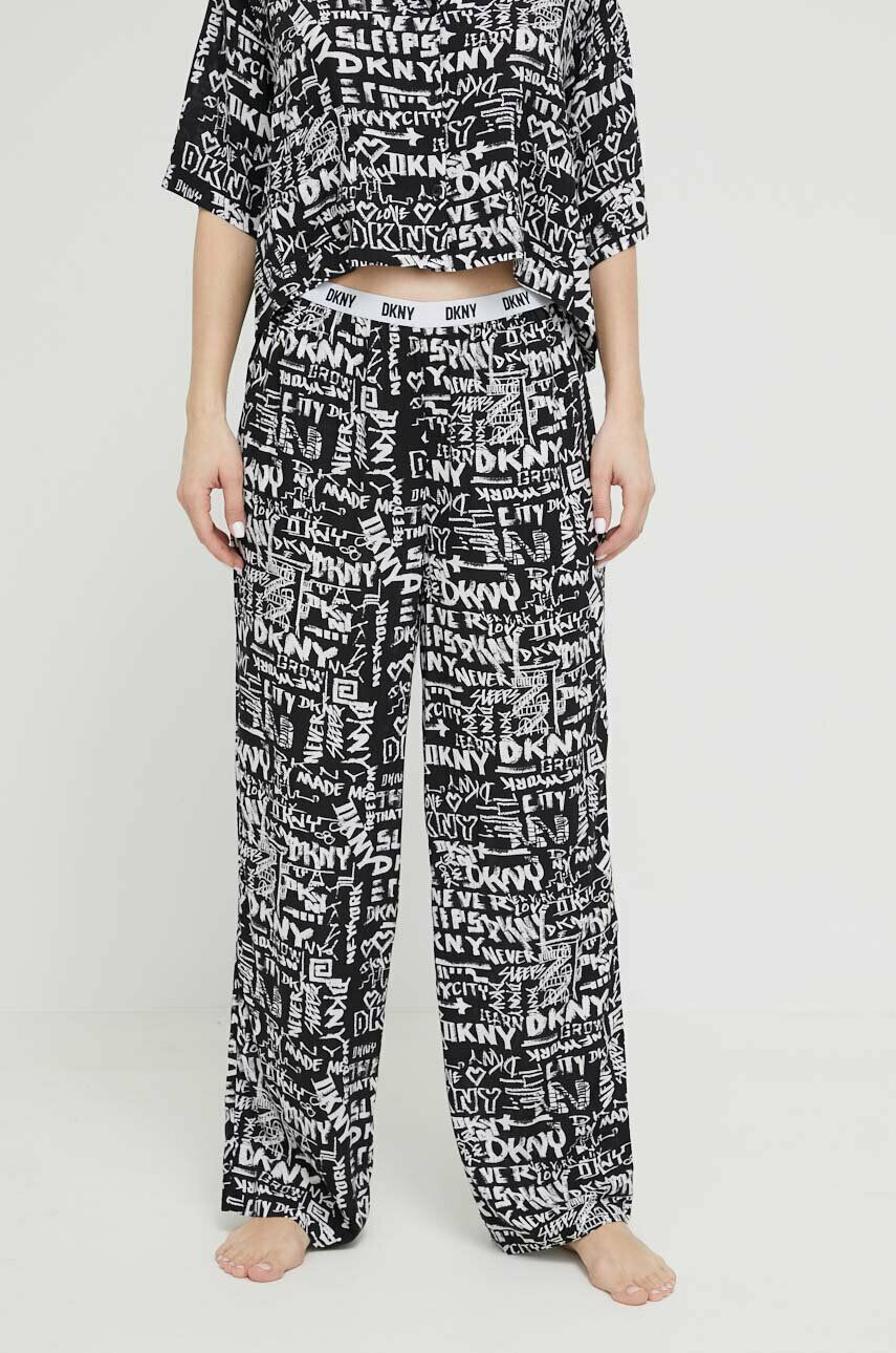 DKNY pijama femei culoarea negru - Pled.ro