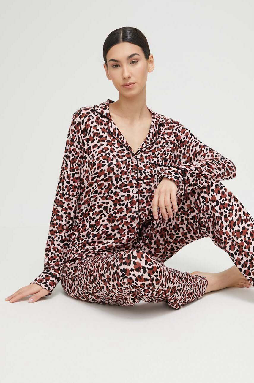 DKNY pijama femei culoarea roz - Pled.ro