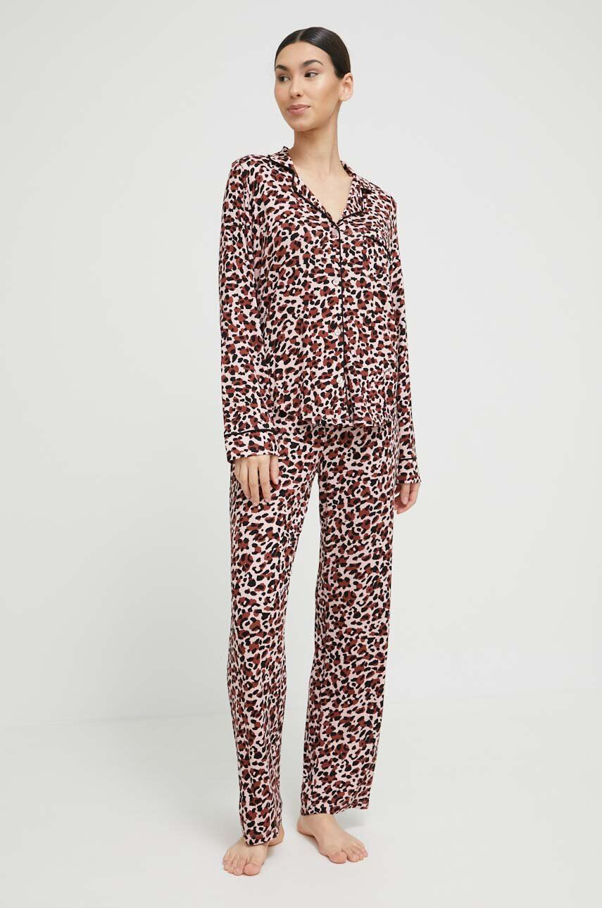 DKNY pijama femei culoarea roz - Pled.ro