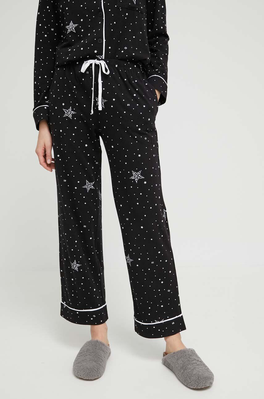 DKNY pijama femei culoarea negru - Pled.ro