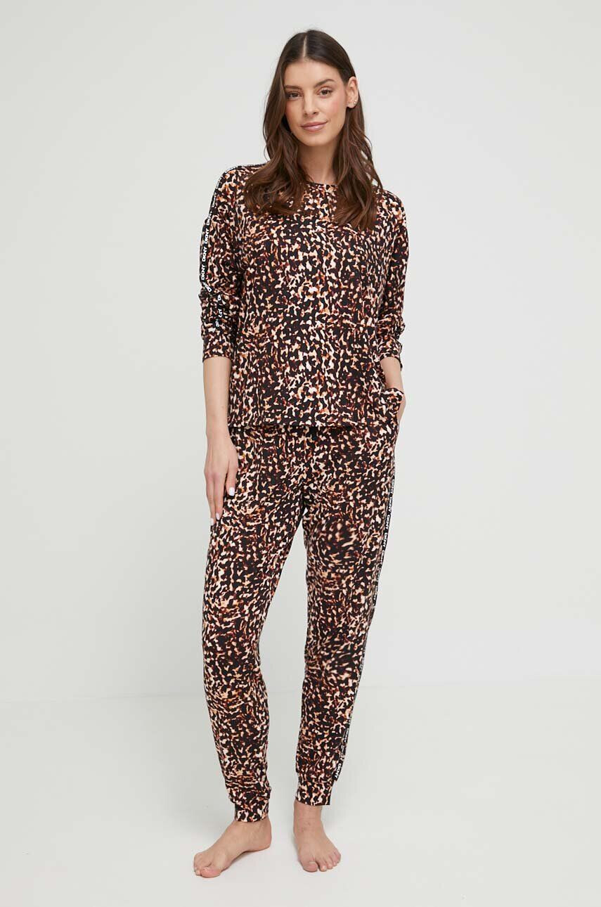 DKNY pijama femei culoarea negru - Pled.ro