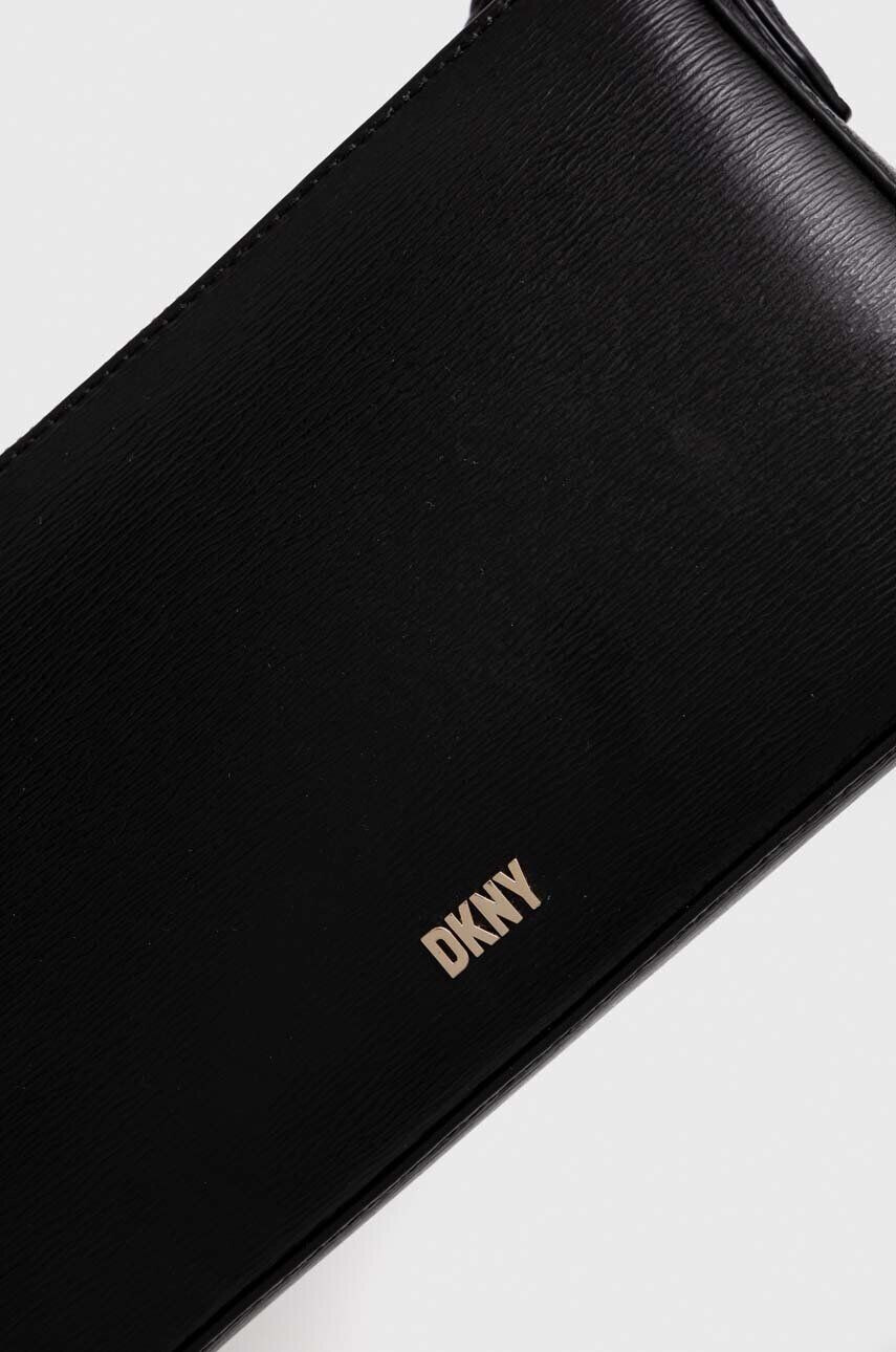 DKNY poseta de piele culoarea negru - Pled.ro