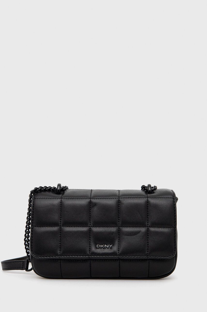 DKNY Poșetă de piele culoarea negru - Pled.ro