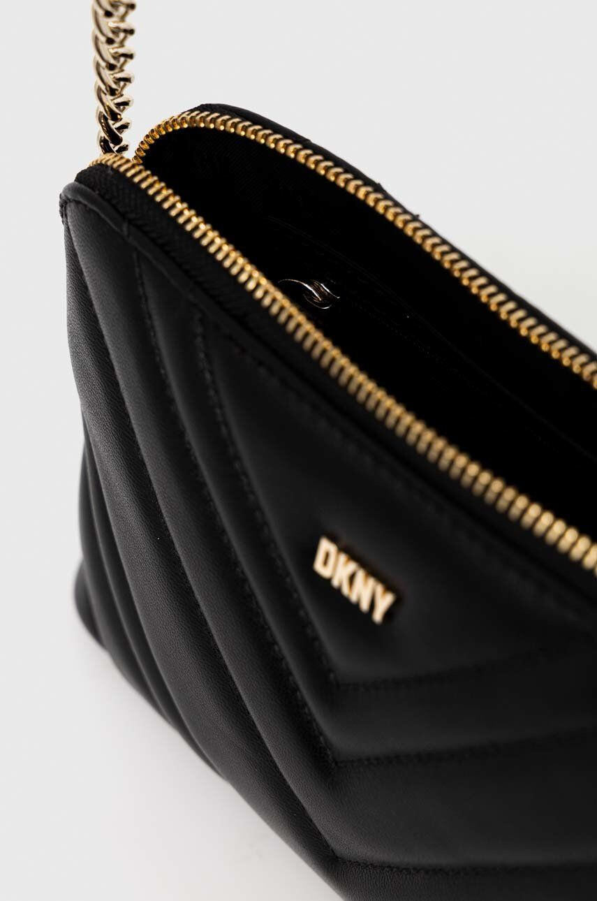 DKNY poseta de piele culoarea negru - Pled.ro