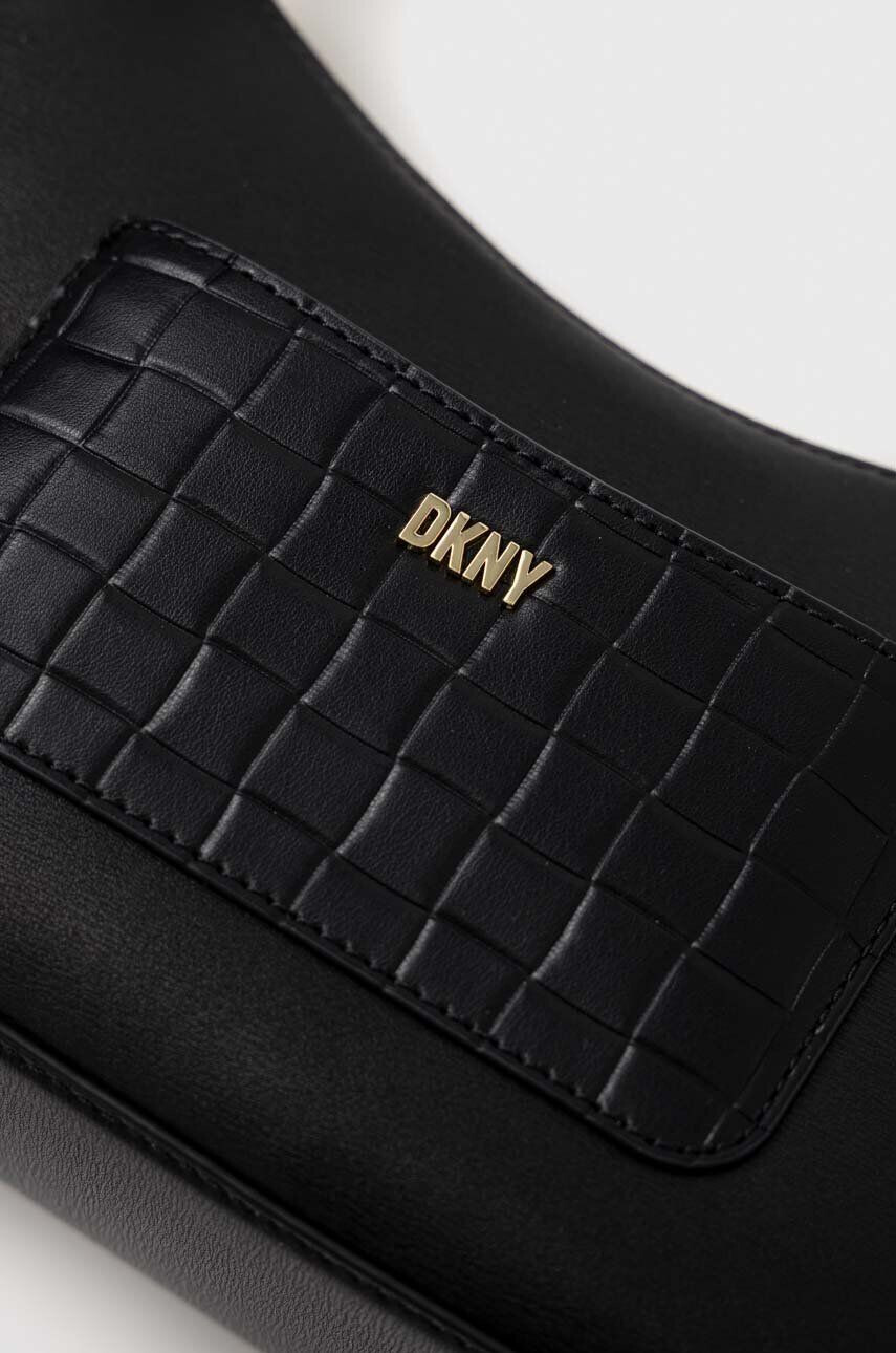 DKNY poseta de piele culoarea negru - Pled.ro