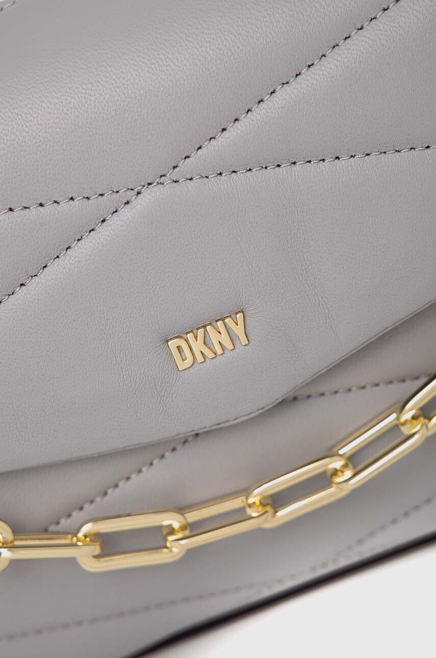 DKNY poseta de piele culoarea gri - Pled.ro