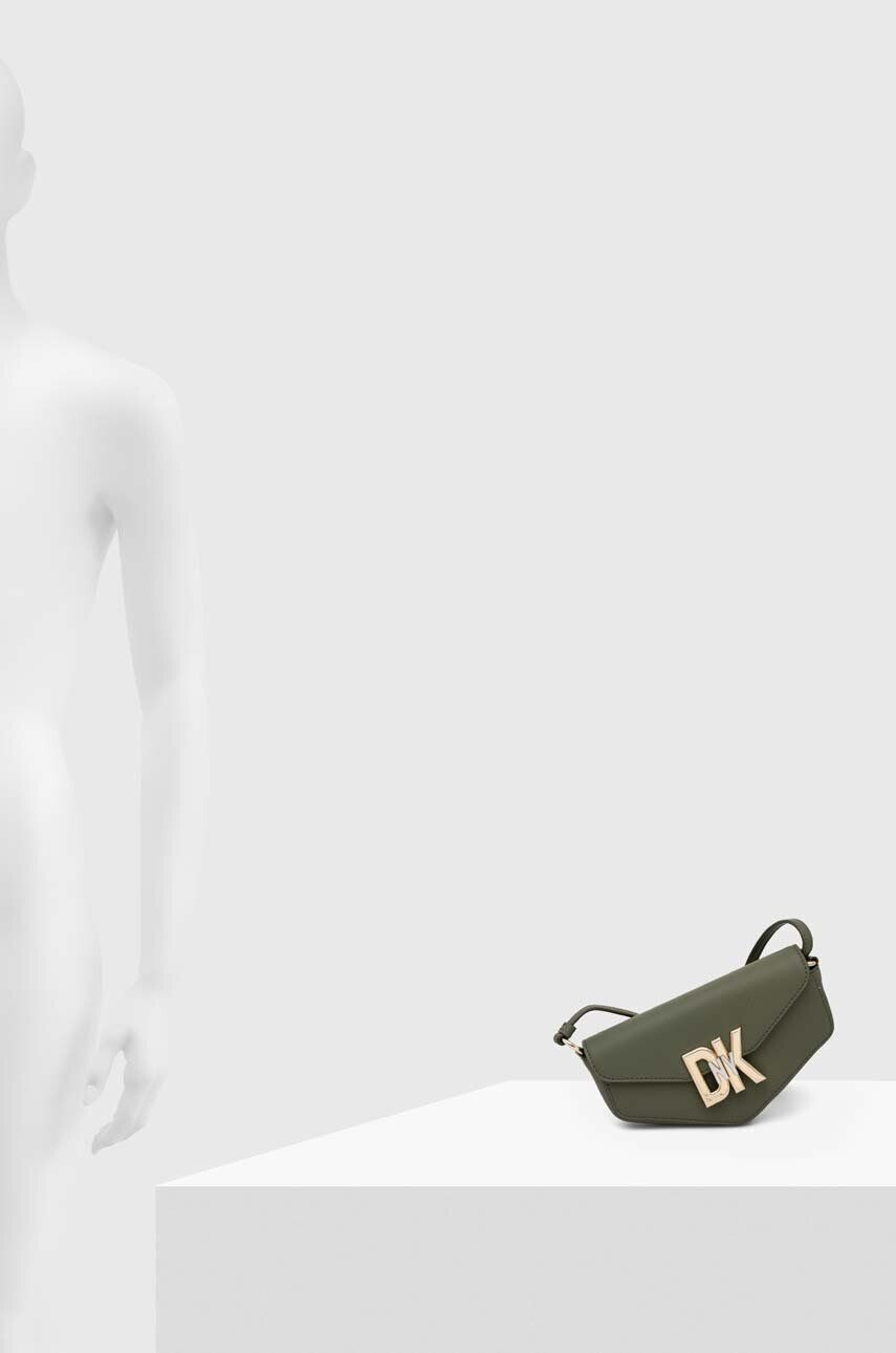 DKNY poseta de piele culoarea verde - Pled.ro