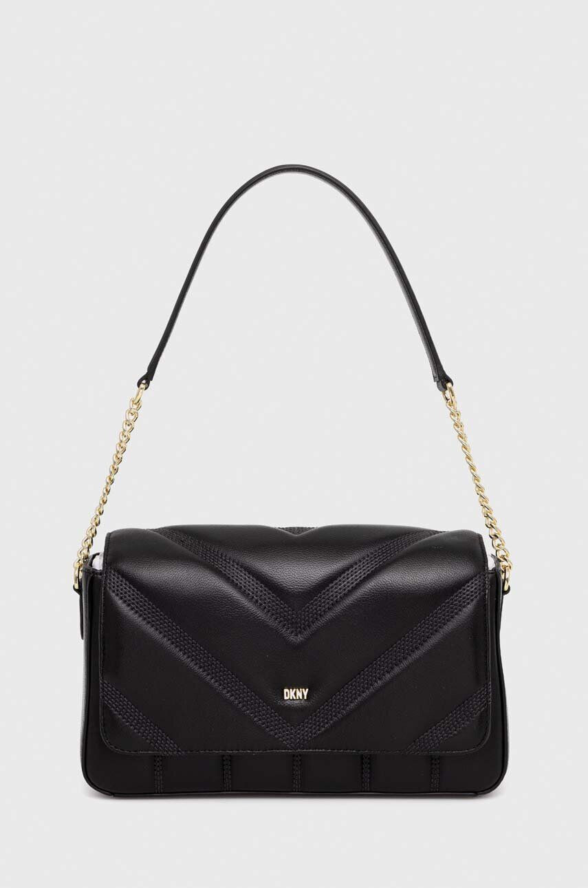 DKNY poseta de piele culoarea negru - Pled.ro