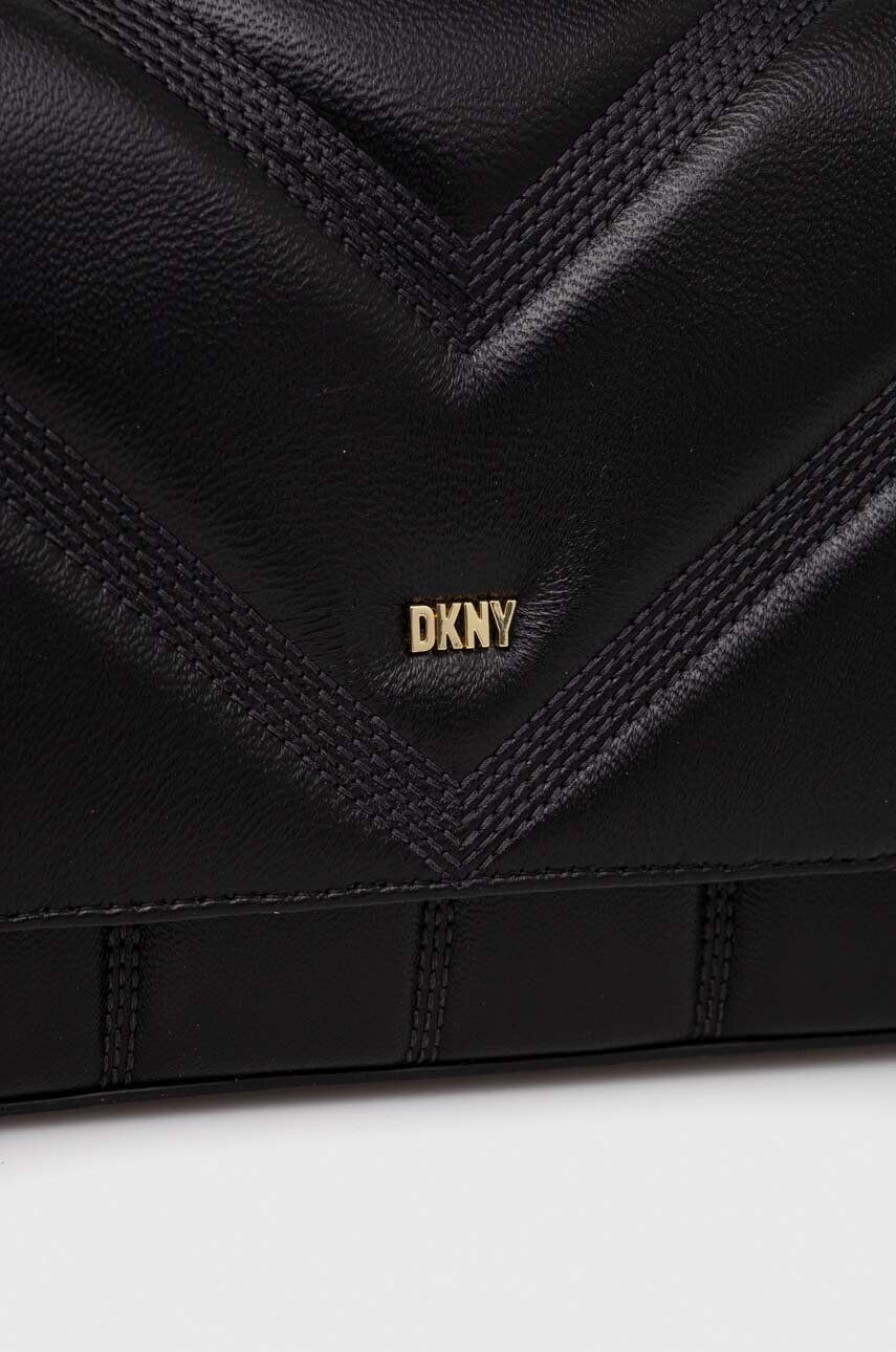 DKNY poseta de piele culoarea negru - Pled.ro