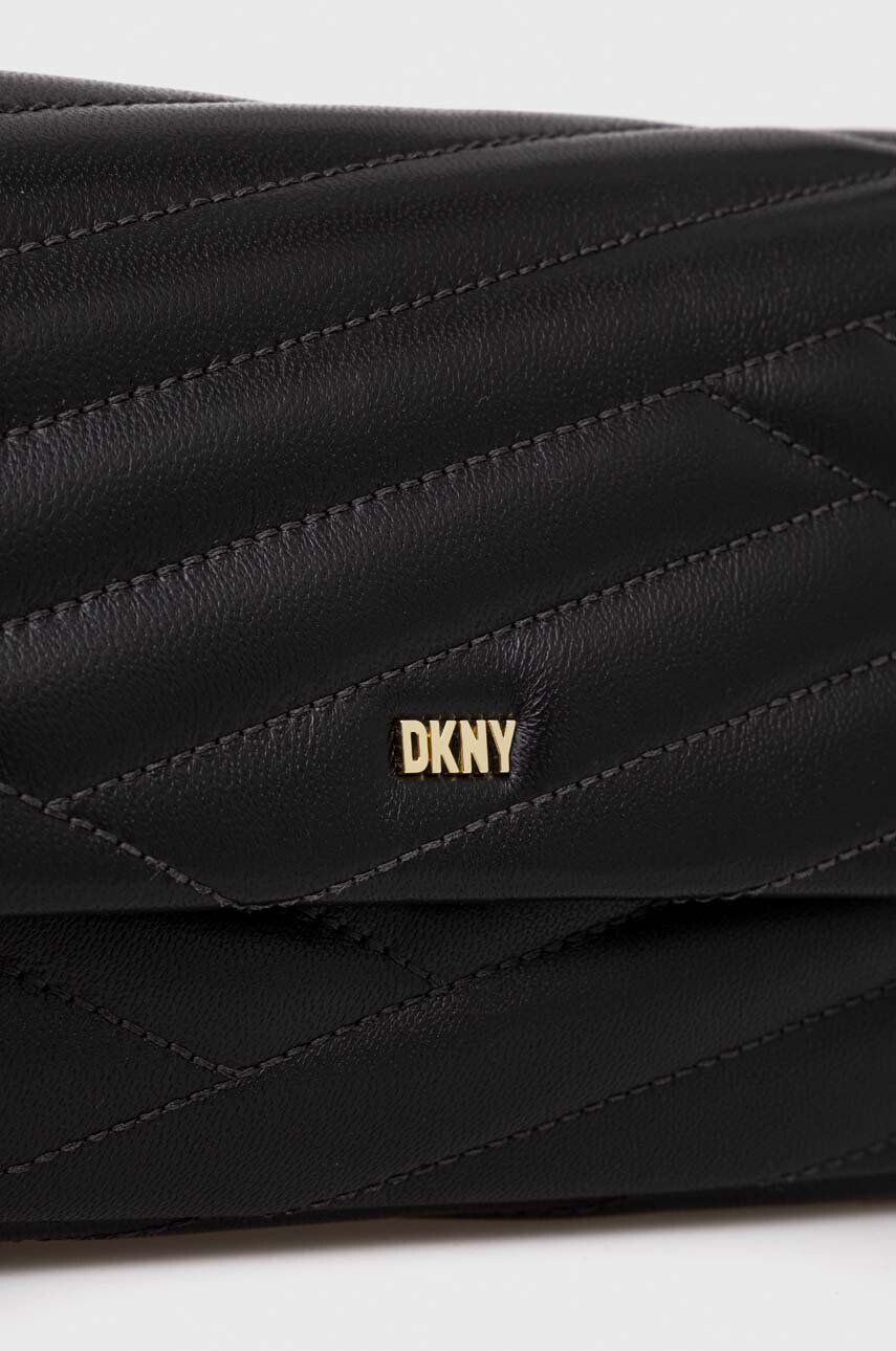 DKNY poseta de piele culoarea negru - Pled.ro