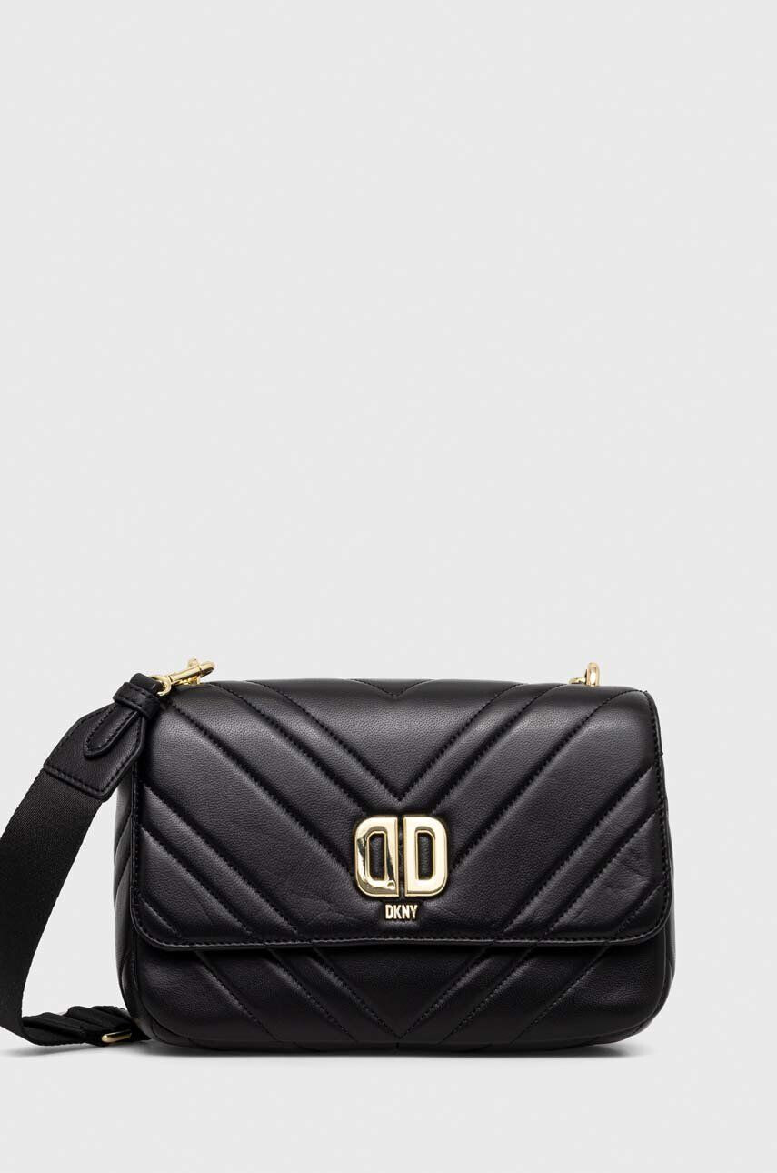 DKNY poseta de piele culoarea negru - Pled.ro